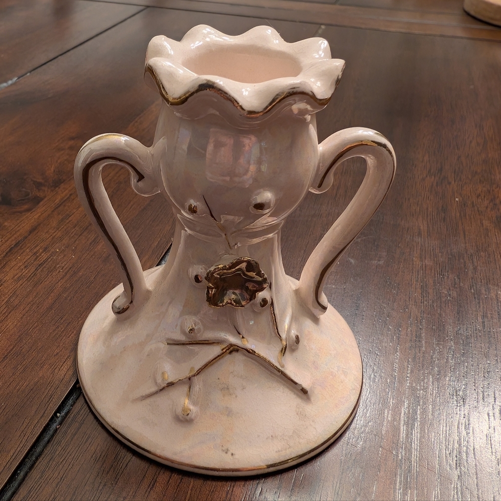 Vintage Fairyland Imports Luster Glaze Japan Candle Holder